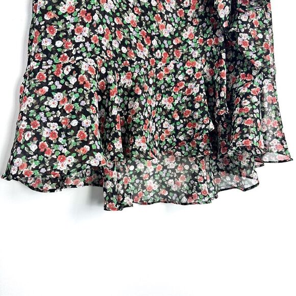 Rebecca Minkoff Alice A-line Multicolored Floral Ruffle Wrap Style Skirt Sz XS - Picture 7 of 15